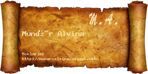 Munár Alvina névjegykártya